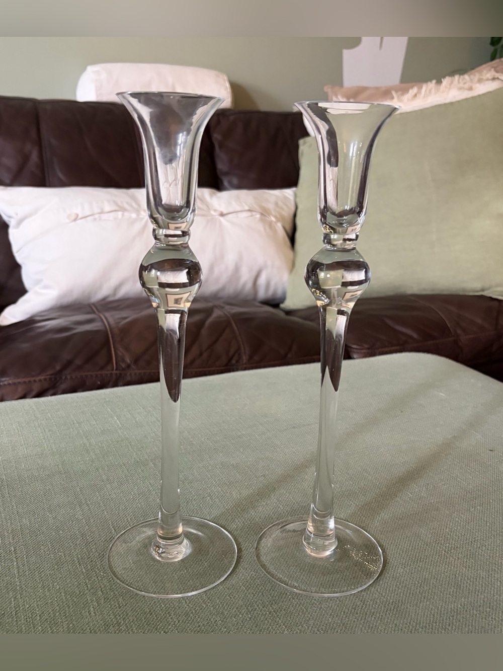 1980’s Mikasa Sonata Crystal 12” Candle Holders 🕯️